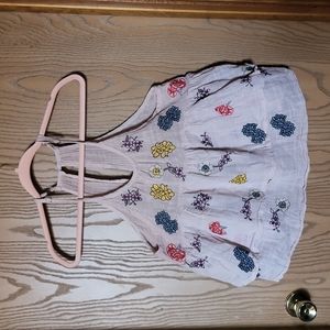 Pink Floral Cotton Layered Tank Top